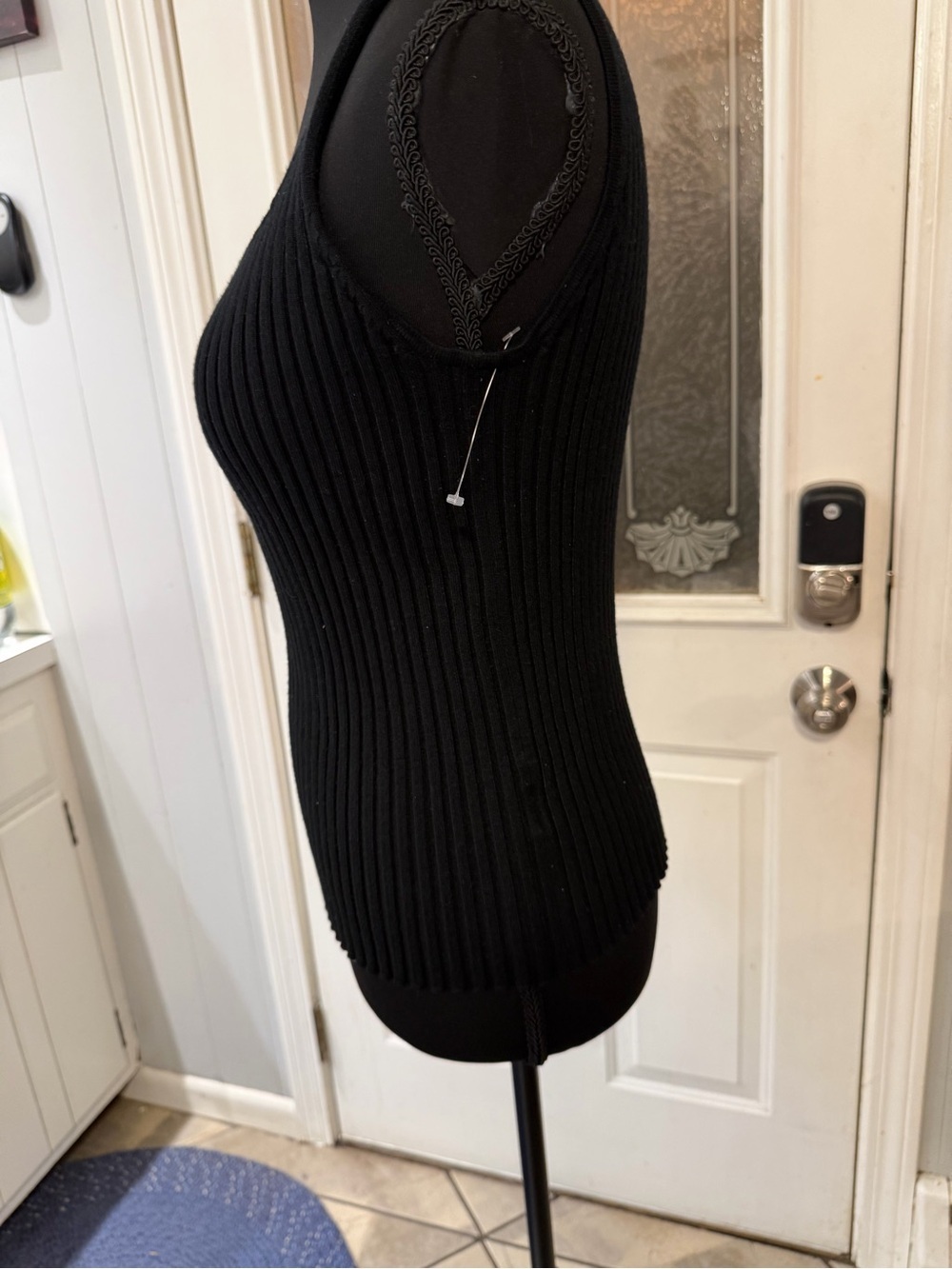 Belldini Black Ribbed Square-Neck Tank - Picture 2 of 5